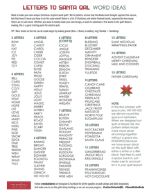 Letters to Santa QAL Word Ideas