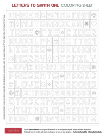 Letters to Santa QAL Coloring Sheet