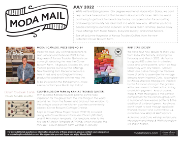 July 2022 Moda Mail Contents Page