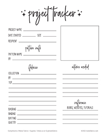 Project Tracker Printable